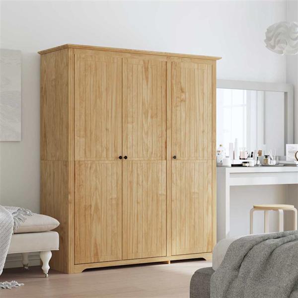 Grote foto vidaxl kledingkast bodo honingbruin 146 x 53 5 x 173 cm bewerkt hout huis en inrichting overige