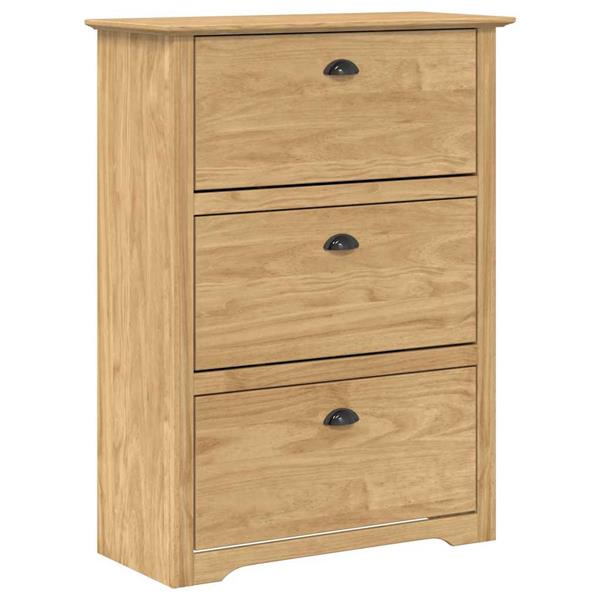 Grote foto vidaxl schoenenrek bodo honingbruin 80 x 35 x 118 cm bewerkt hout huis en inrichting overige