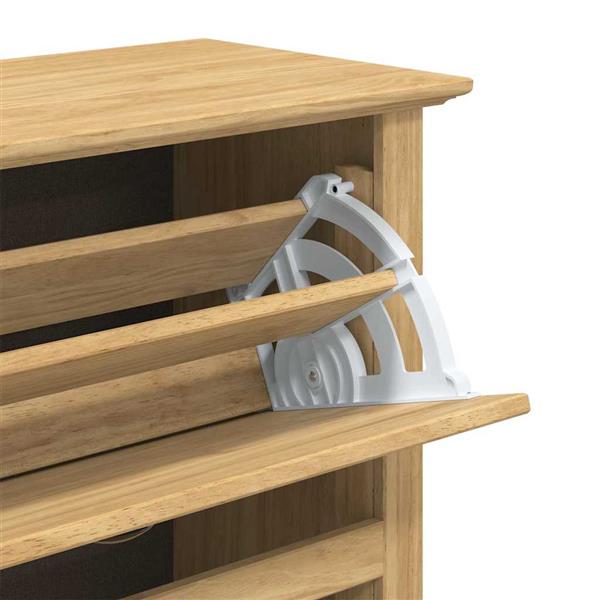 Grote foto vidaxl schoenenrek bodo honingbruin 80 x 35 x 118 cm bewerkt hout huis en inrichting overige