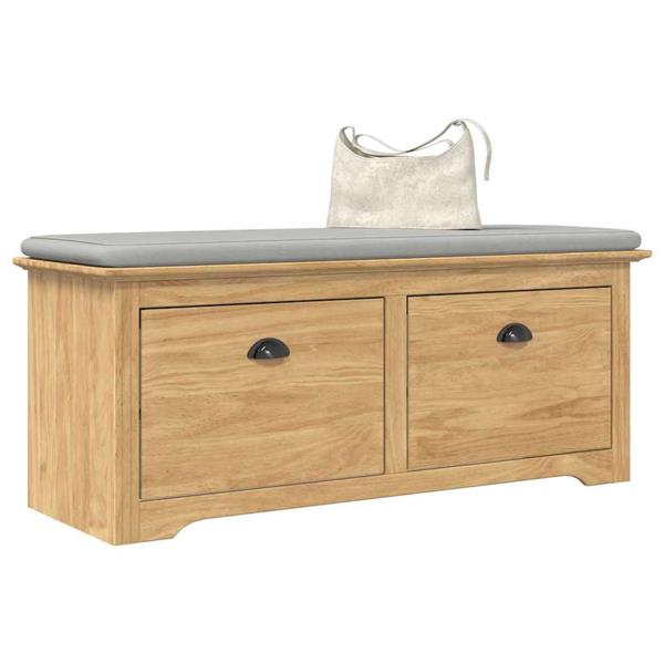 Grote foto vidaxl hal bank bodo honingbruin 118 x 40 x 50 cm bewerkt hout huis en inrichting overige huis en inrichting