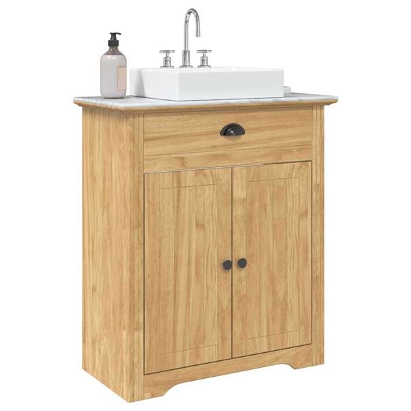 Grote foto vidaxl badkamer kast bodo honingbruin 70 x 35 x 80 cm bewerkt hout huis en inrichting complete badkamers