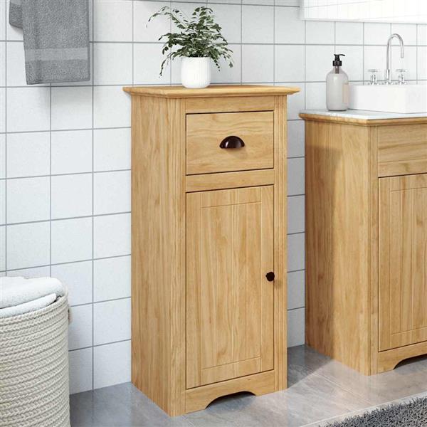 Grote foto vidaxl badkamer kast bodo honingbruin 44 x 30 x 90 cm bewerkt hout huis en inrichting complete badkamers