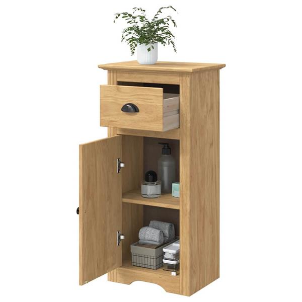 Grote foto vidaxl badkamer kast bodo honingbruin 44 x 30 x 90 cm bewerkt hout huis en inrichting complete badkamers