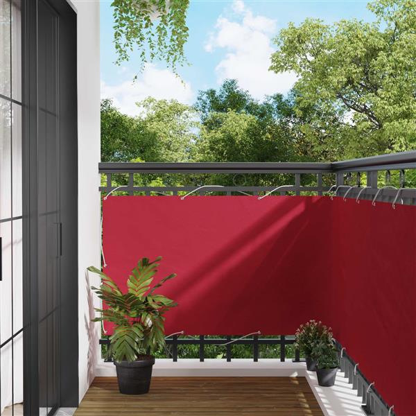 Grote foto vidaxl balkon scherm rood 90 x 200 cm oxford stof tuin en terras overige tuin en terras
