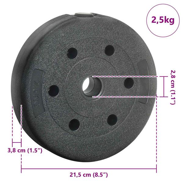 Grote foto vidaxl gewicht platen 4 pcs 10 kg zwart cement en ijzeren zand sport en fitness fitness