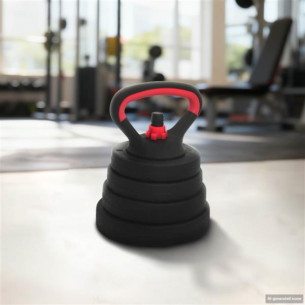 Grote foto vidaxl 4 in 1 dumbbell barbell kettlebell set 30 kg zwart en rood sport en fitness fitness