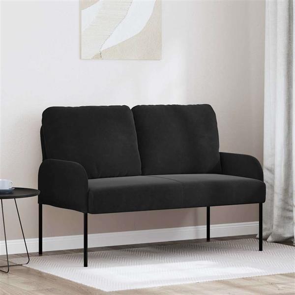 Grote foto vidaxl banken met kussen 110cm zwart multiplex huis en inrichting bankstellen