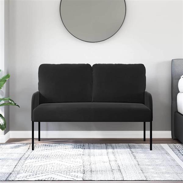 Grote foto vidaxl banken met kussen 110cm zwart multiplex huis en inrichting bankstellen