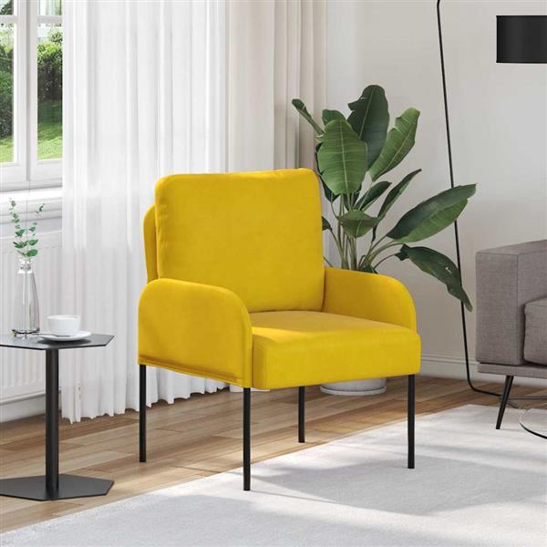 Grote foto vidaxl banken met kussen 55cm geel multiplex huis en inrichting bankstellen
