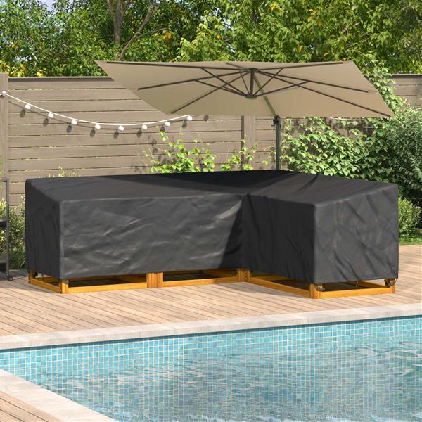 Grote foto vidaxl meubelhoes zwart 250 x 180 x 80 cm 210d oxford stof tuin en terras tuinmeubelen