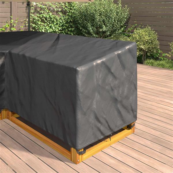 Grote foto vidaxl meubelhoes zwart 250 x 180 x 80 cm 210d oxford stof tuin en terras tuinmeubelen