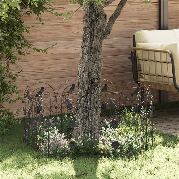 Grote foto vidaxl tuinhek 5 pcs zwart staal tuin en terras tuindecoratie