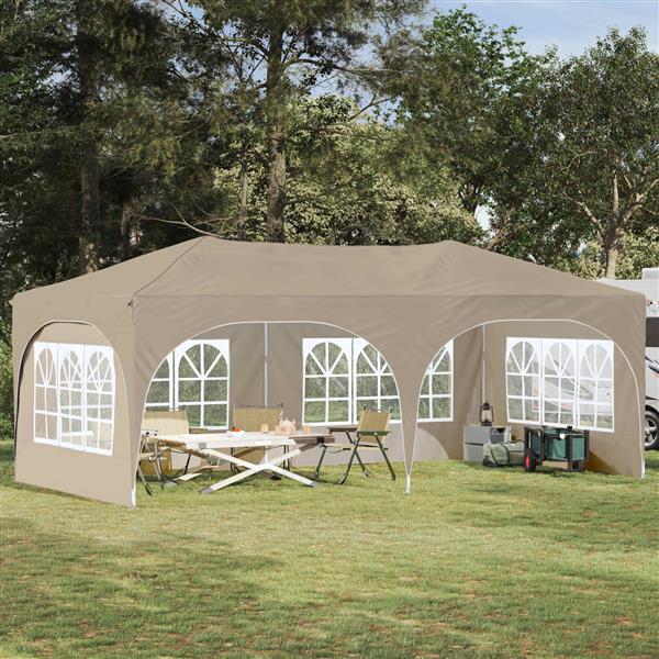 Grote foto vidaxl pop up partytent 575 x 288 x 245 cm cr mekleurig oxford stof tuin en terras overige tuin en terras