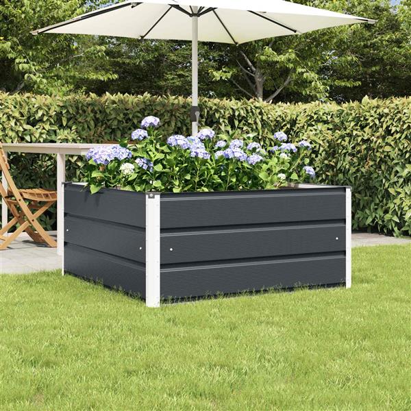 Grote foto vidaxl plantenbak antraciet 100 x 100 x 45 cm staal tuin en terras overige tuin en terras