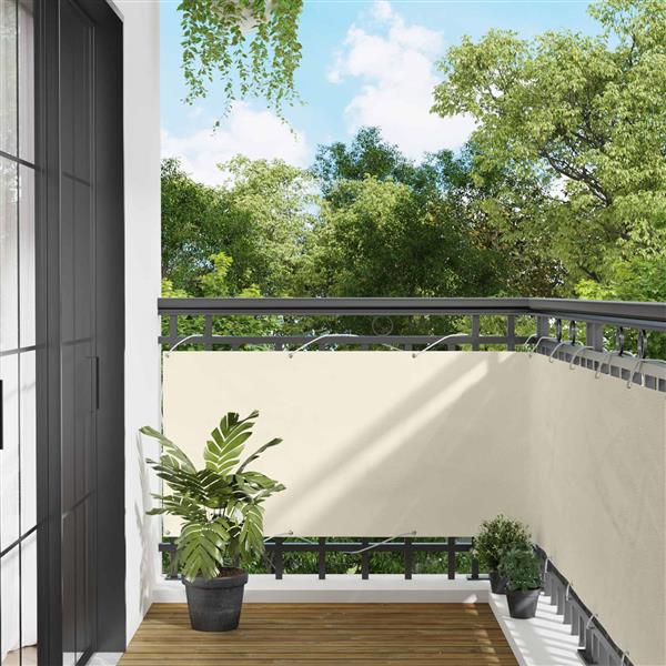 Grote foto vidaxl balkon scherm cr me 75 x 200 cm oxford stof tuin en terras overige tuin en terras