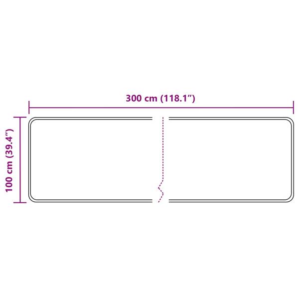 Grote foto vidaxl vloerkleedloper marsa zwart 100 x 300 cm polyester en pvc huis en inrichting vloerbedekking en kleden
