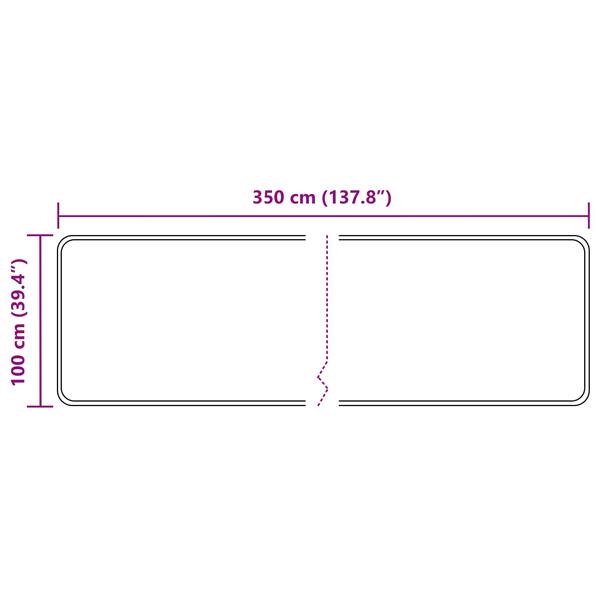 Grote foto vidaxl vloerkleedloper marsa zwart 100 x 350 cm polyester en pvc huis en inrichting vloerbedekking en kleden