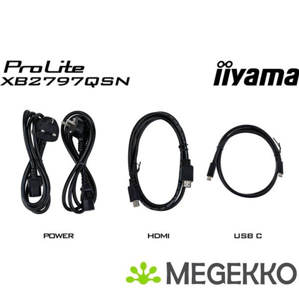Grote foto iiyama prolite xb2797qsn b1 27 quad hd ips usb c monitor computers en software overige computers en software