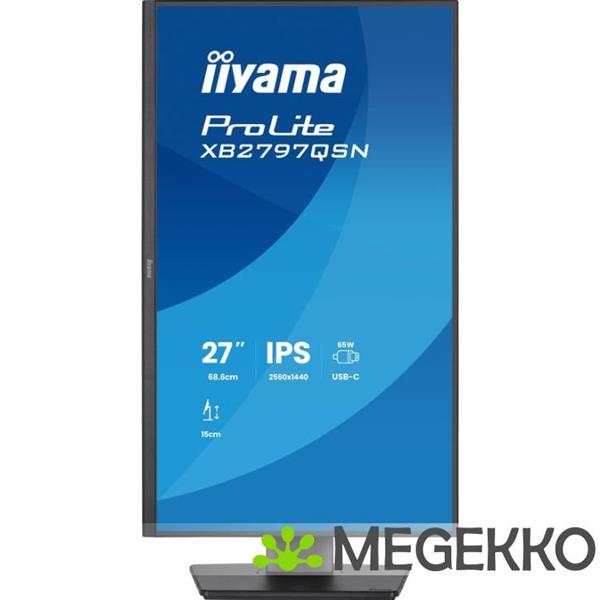 Grote foto iiyama prolite xb2797qsn b1 27 quad hd ips usb c monitor computers en software overige computers en software