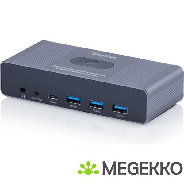 Grote foto digitus ds 12856 usb c 3.0 dual hdmi kvm switch 2 poorts 4k60hz computers en software overige computers en software