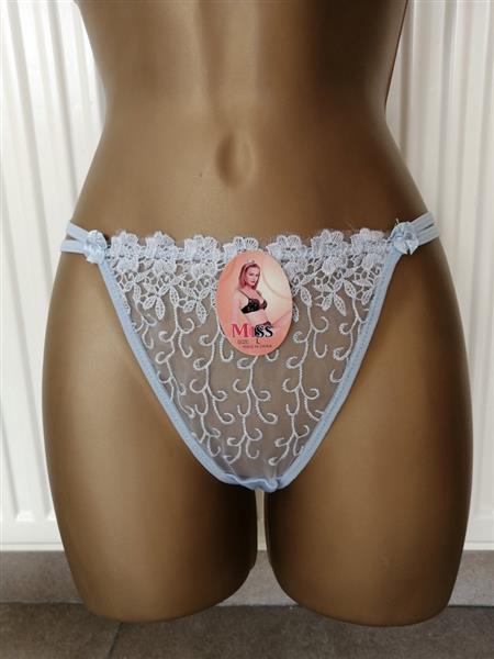 Grote foto zachtblauwe doorzichtige bh met string b cups kleding dames ondergoed en lingerie