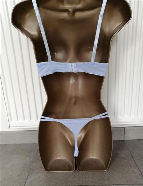 Grote foto zachtblauwe doorzichtige bh met string b cups kleding dames ondergoed en lingerie