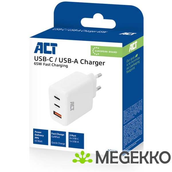 Grote foto act 3 poorts usb c usb a thuislader 65w pps snellader computers en software overige
