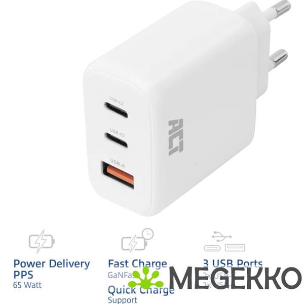 Grote foto act 3 poorts usb c usb a thuislader 65w pps snellader computers en software overige