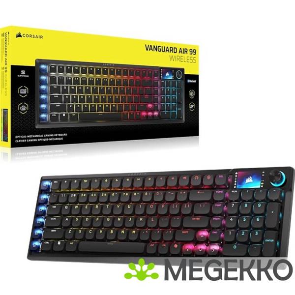 Grote foto corsair vanguard air 99 wireless opx low profile qwerty us zwart computers en software overige computers en software