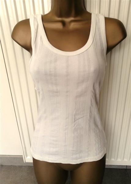 Grote foto elegante geribbelde roomwitte tanktop 36 38 kleding dames tops