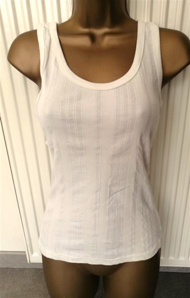 Grote foto elegante geribbelde roomwitte tanktop 36 38 kleding dames tops