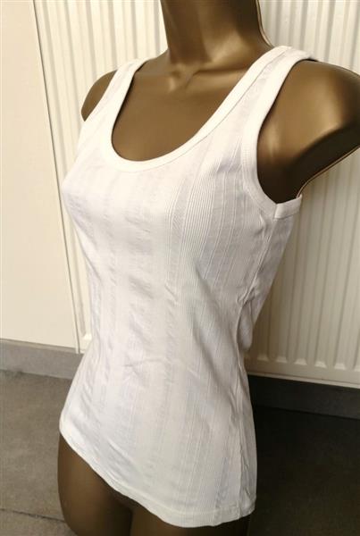 Grote foto elegante geribbelde roomwitte tanktop 36 38 kleding dames tops