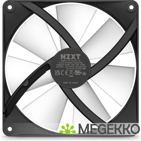 Grote foto nzxt f140 core 140mm rgb fan single black computers en software behuizingen en kasten