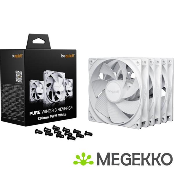 Grote foto be quiet pure wings 3 120 mm pwm reverse triple pack white computers en software behuizingen en kasten