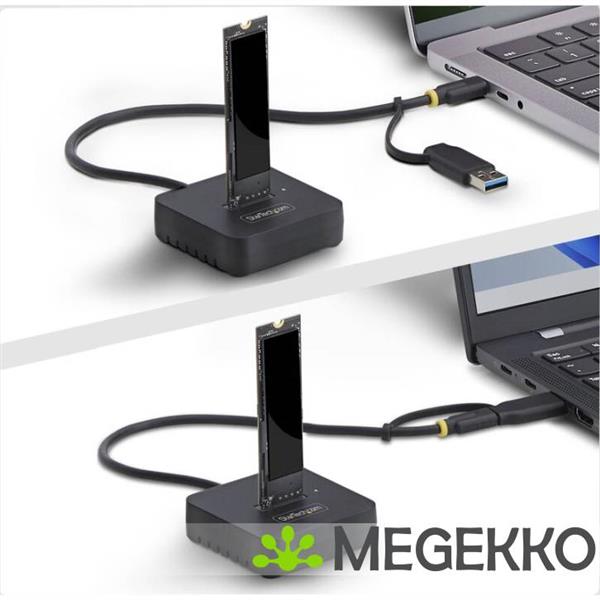 Grote foto startech.com usb c usb a naar m.2 nvme dock adapter 10gbps externe m.2 nvme ssd lezer b m m key computers en software overige computers en software