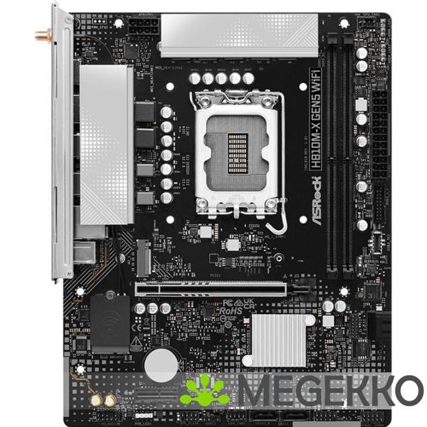 Grote foto asrock h810m x gen5 wifi intel h810 lga 1851 socket v1 micro atx computers en software moederborden