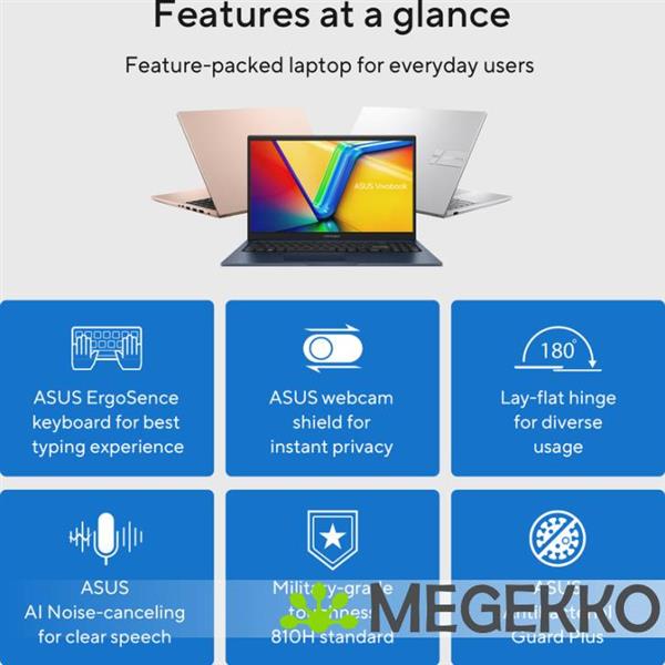 Grote foto asus vivobook 15 x1504va bq3028w 15.6 core 5 computers en software overige computers en software