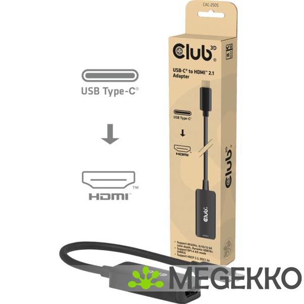 Grote foto club3d usb c naar hdmitm 2.1 adapter 8k60hz computers en software overige computers en software