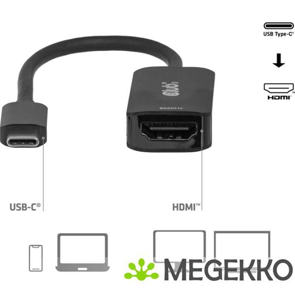 Grote foto club3d usb c naar hdmitm 2.1 adapter 8k60hz computers en software overige computers en software