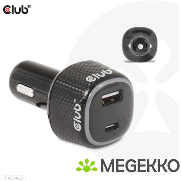 Grote foto club3d notebook laptop power car charger 63 watt computers en software overige