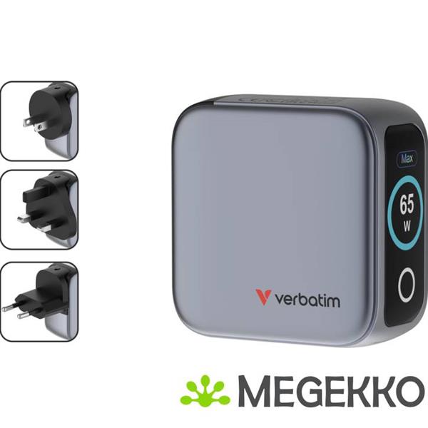Grote foto verbatim mini gan charger 65w with display computers en software overige