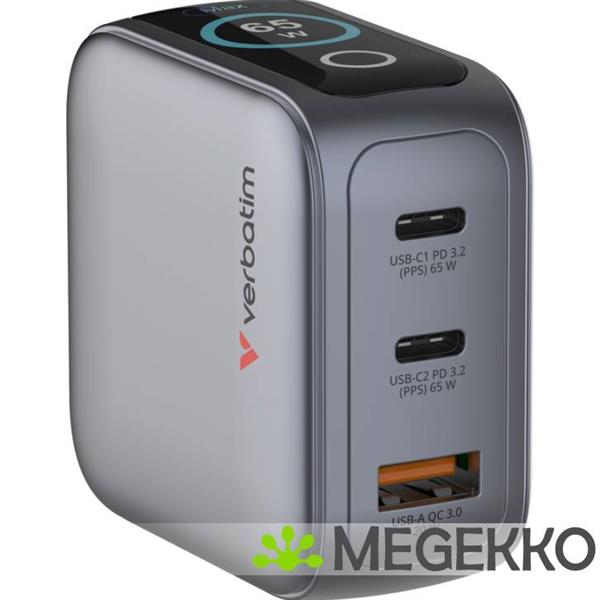Grote foto verbatim mini gan charger 65w with display computers en software overige
