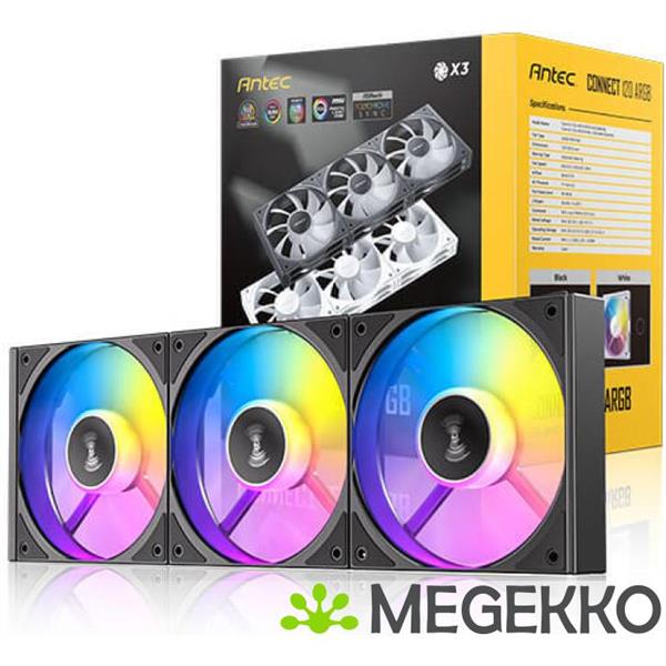 Grote foto antec c120 argb 120mm 3 fans computers en software behuizingen en kasten