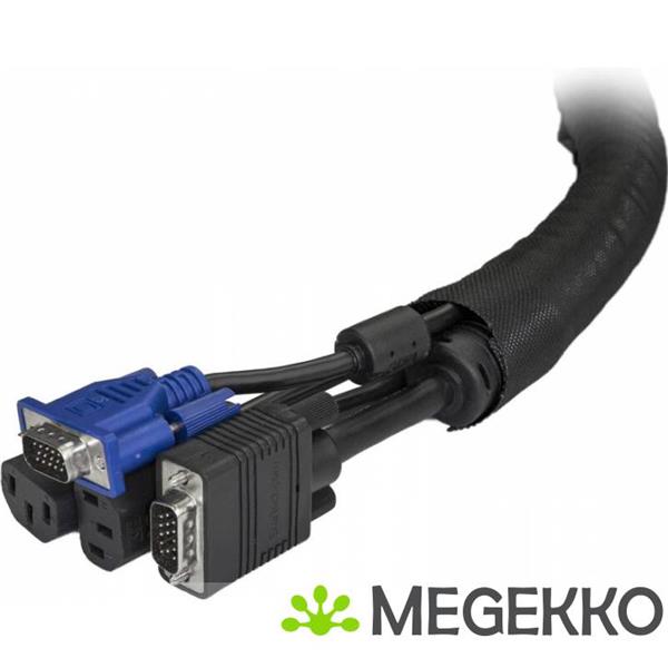 Grote foto startech.com wkstncm cable sleeve zwart 1stuk s kabelbeheersysteem computers en software overige