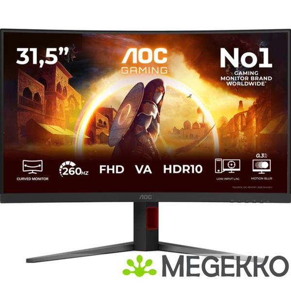 Grote foto aoc gaming g4 c32g4z 31.5 curved full hd 260hz va monitor computers en software overige computers en software