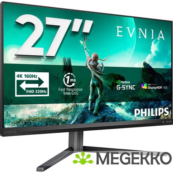 Grote foto philips evnia 3000 27m2n3800a 00 27 4k 160hz fhd 320hz dual frame ips monitor computers en software overige computers en software