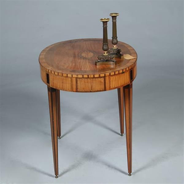 Grote foto ovale satijnhouten louis seize theetafel met ebben noten en weng ca 1790 no.361806 antiek en kunst stoelen en banken