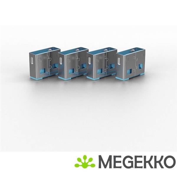 Grote foto lindy 40452 usb port blocker pack 4 colour code blue computers en software overige computers en software