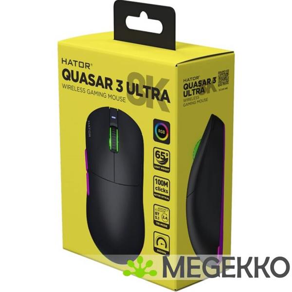 Grote foto hator quasar 3 ultra zwart draadloze gaming muis computers en software overige computers en software