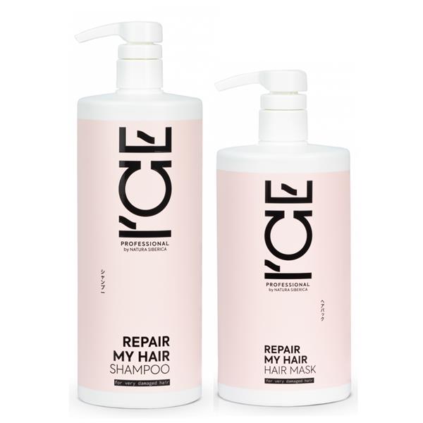 Grote foto ice professional repair my hair shampoo 1000ml mask 750ml kleding dames sieraden